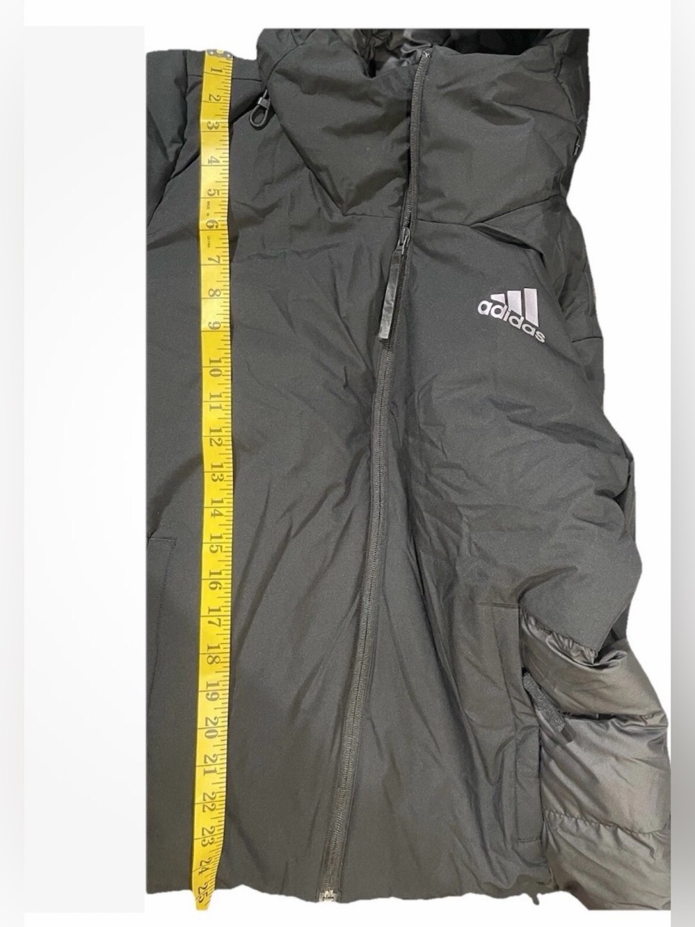 NWT Adidas Traveer Cold.Rdy Black Hooded Down Jacket W/ThreeStripe Logo Print S - Picture 5 of 5